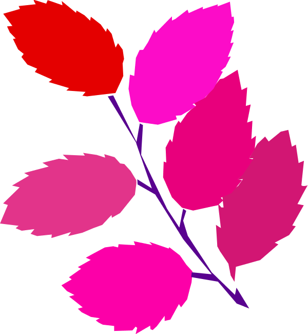 Pink Leaf Cliparts - Leaves Clipart Png Pink (600x650)