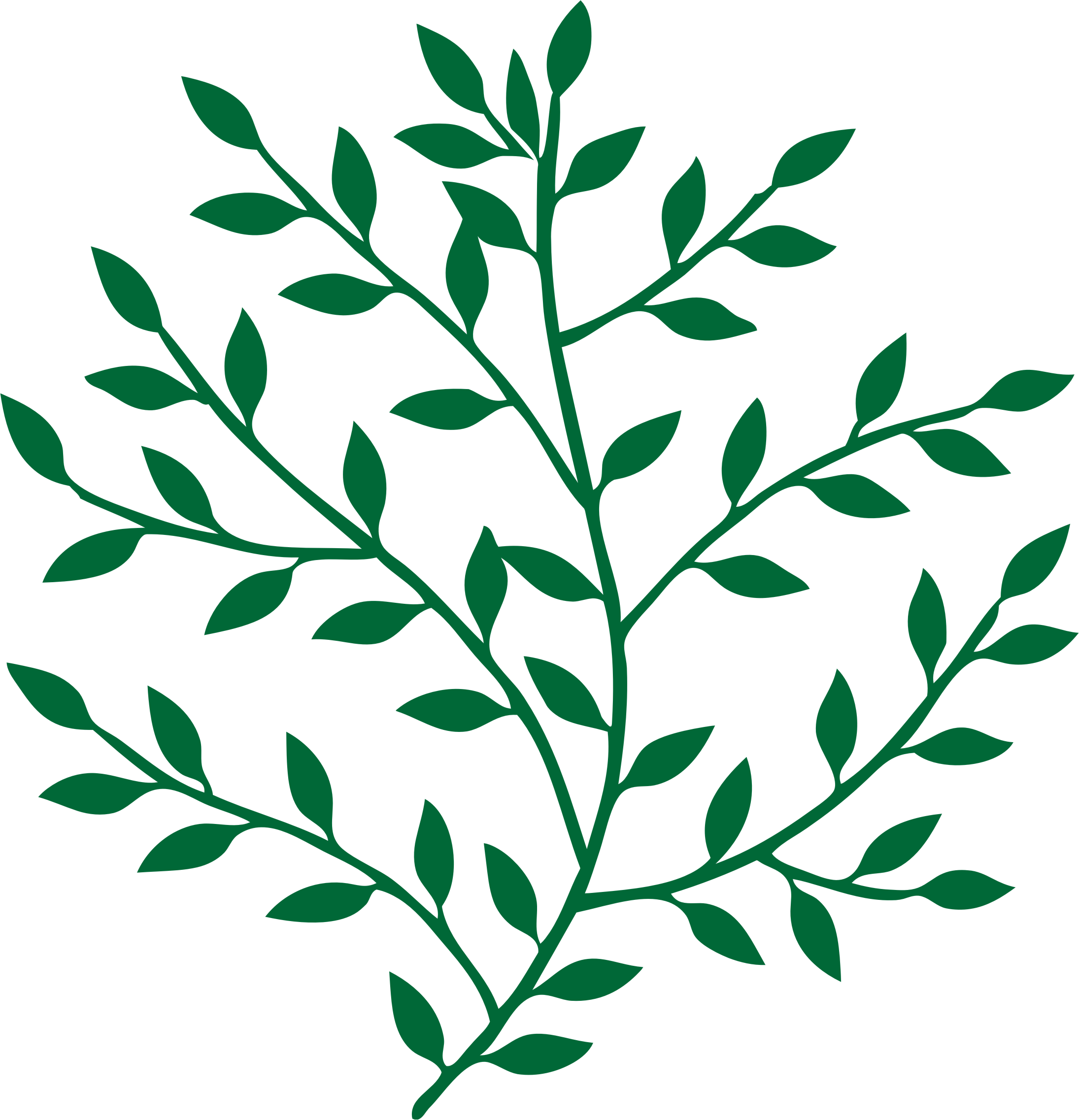 Branches With Leaves - Small Leaves Png (2190x2274)