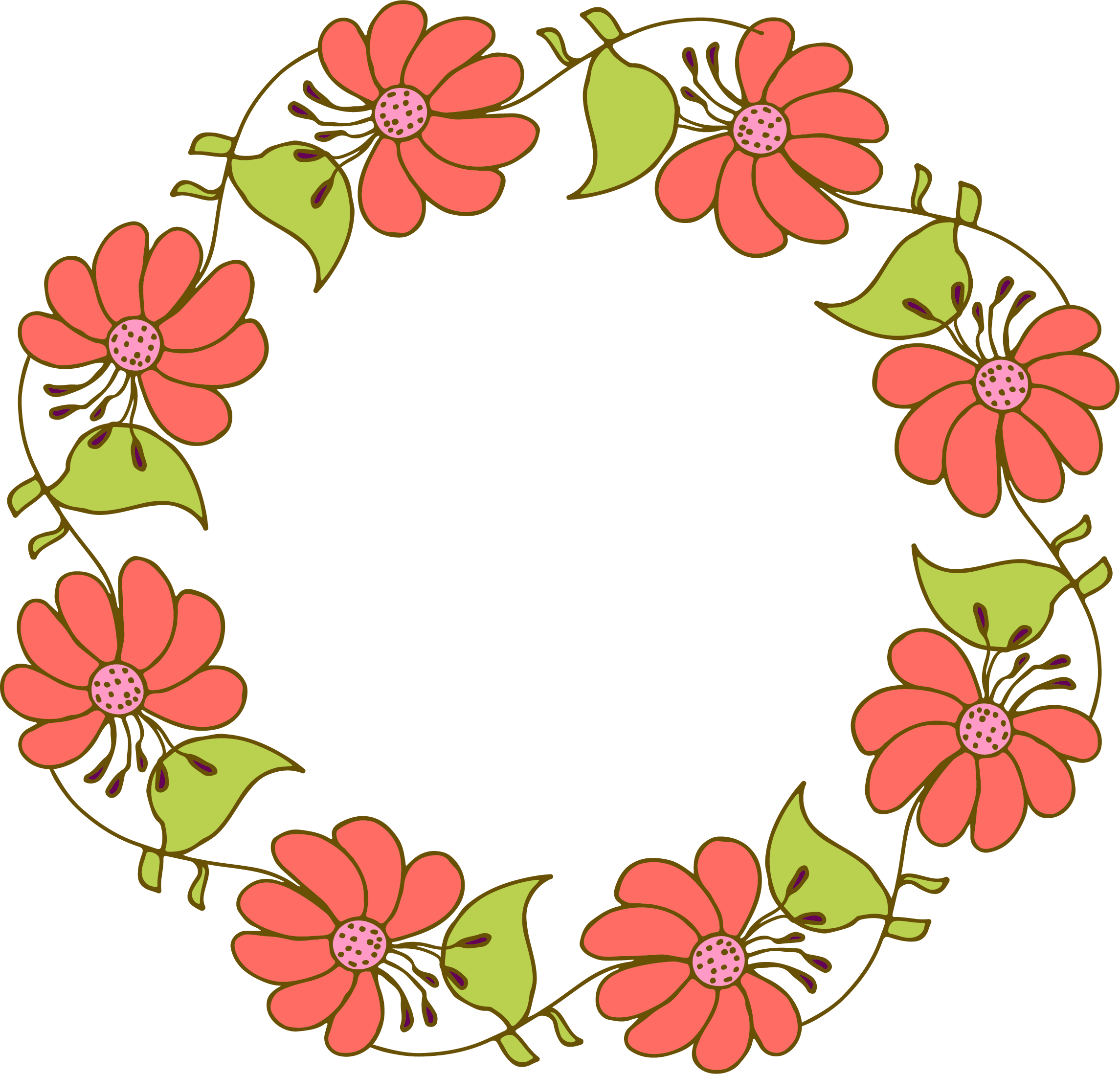 Flower Wreath Cartoon Clip Art - Flower Wreath Cartoon Clip Art (2290x2196)