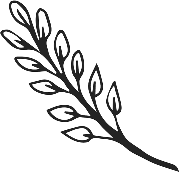 Charming Branch Of Leaves Rubber Stamp - Rubber Stamp (600x600)