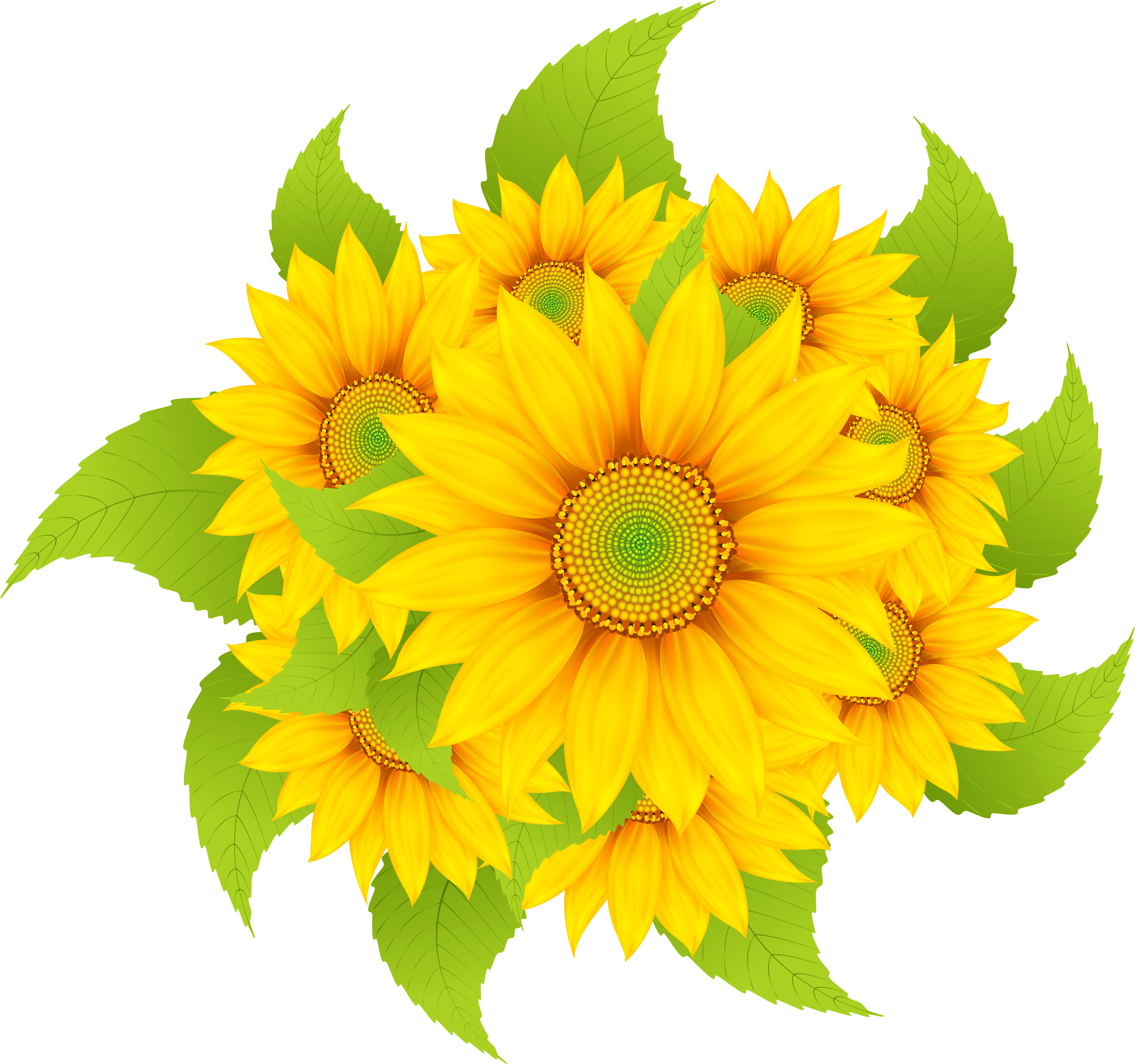 Yellow Flower Clipart Decorative - Flower Extract (5000x4652)