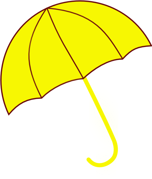 Yellow Umbrella Transparent Clip Art (504x600)