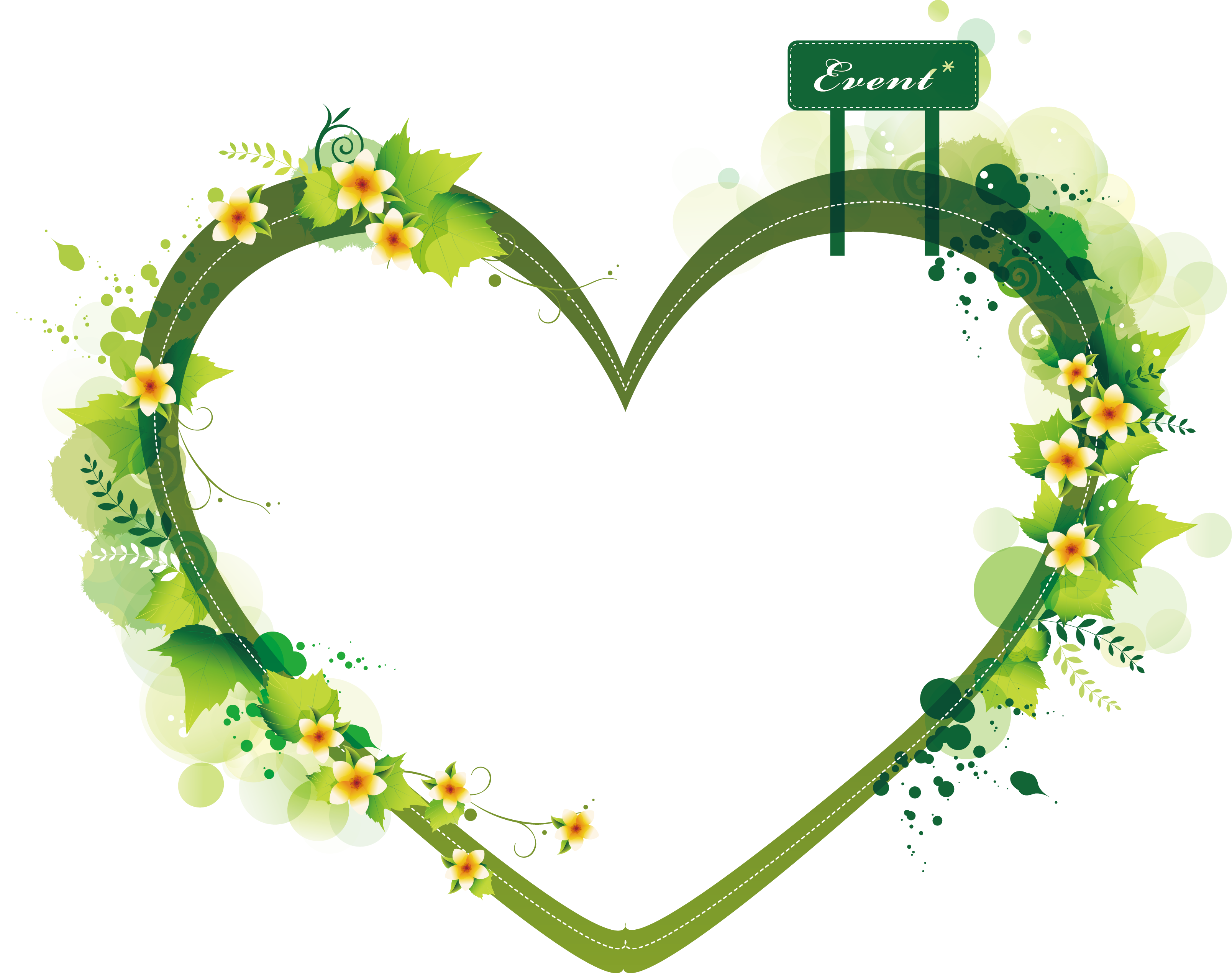 Euclidean Vector Heart Clip Art - Green Heart Photo Frame (3215x2539)
