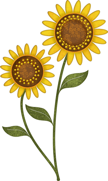 Sunflowers - Clip Art (358x600)