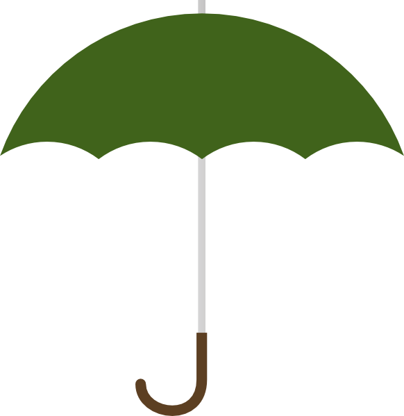 Green Umbrella Clip Art (582x599)