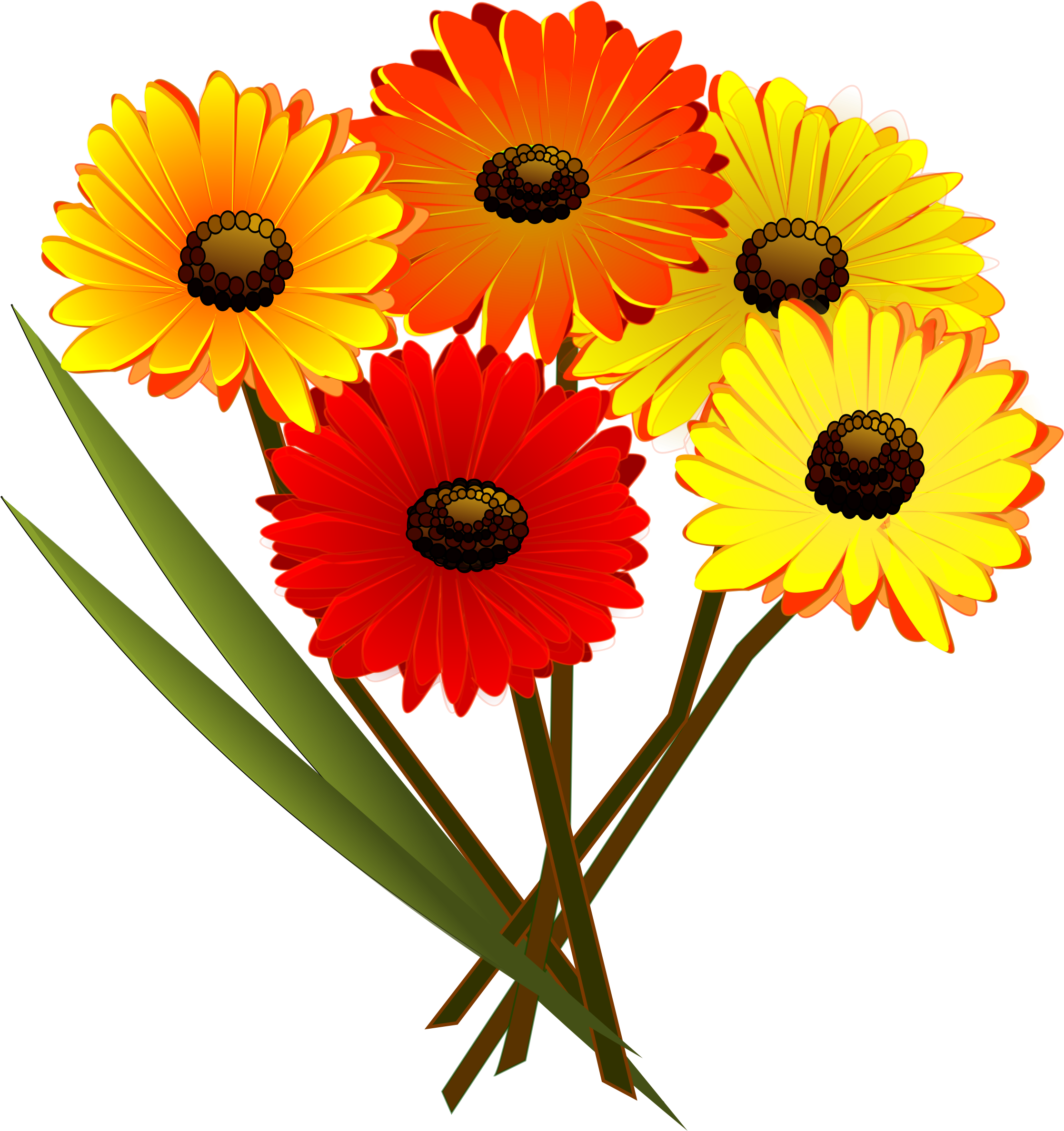 Bunch - Clipart - Bunch Of Flowers Clipart (2235x2377)