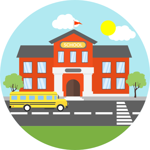 School Free Icon - Cartoon School Png (512x512)