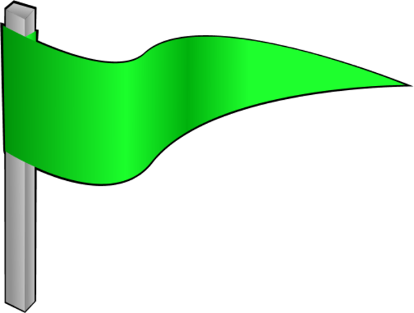 Simple Flag On A Pole Vector Clip Art Oebqqz Clipart - Clip Art Green Flag (600x455)