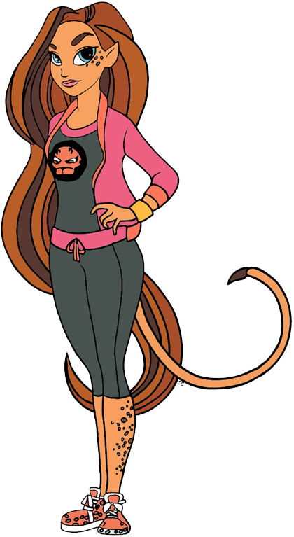 Join Wonder Woman - Transparent Image Of A Cartoon Gurl (420x767)