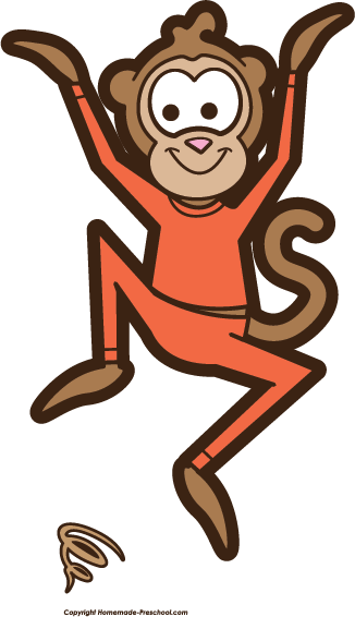 Monkey Clipart - Jumping Monkey Clip Art (326x566)