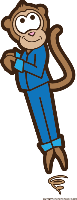 Free Monkey Clipart - Jumping Monkey Clip Art (257x662)