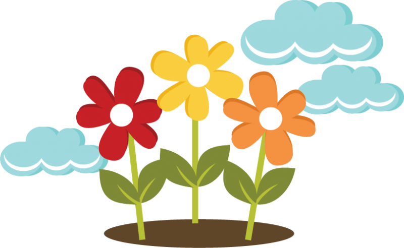 Flowers With Clouds Svg S For Cutting Machines Flower - Flowers Svg (800x492)