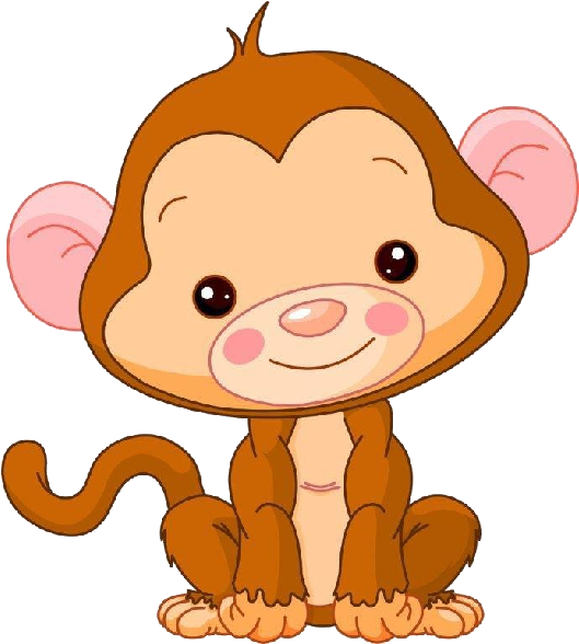 Fancy Baby Girl Monkey Cartoon Baby Monkey Clipart - Cute Baby Monkey Clipart (600x600)
