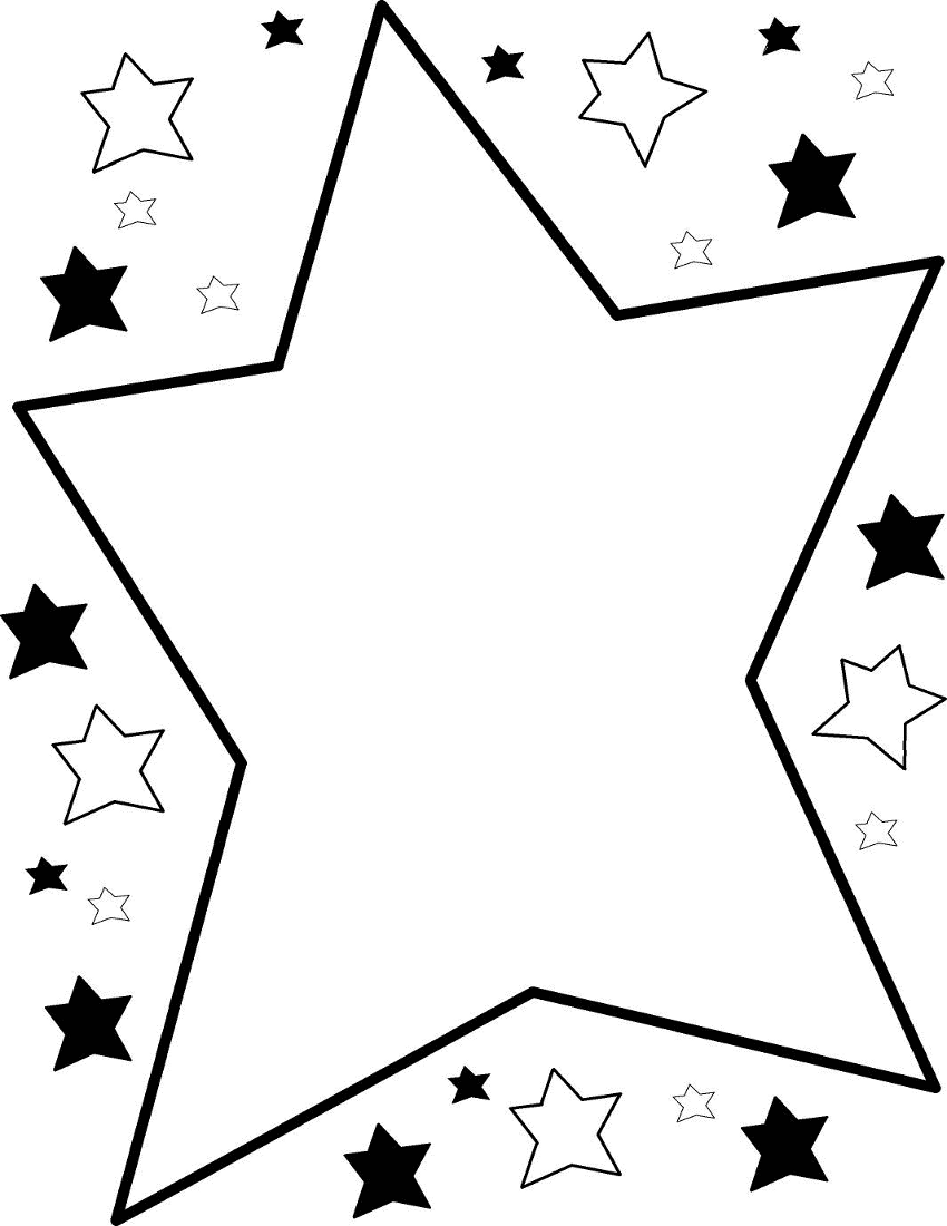 Star Border Clipart - Star Page Borders Black And White (850x1100)
