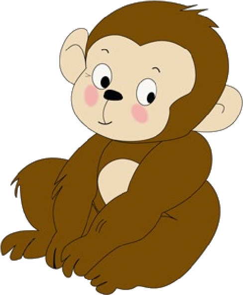 Funny Baby Monkeys - Monkey Cartoon Vector Free (600x600)
