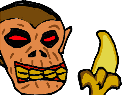 Forum Draw A Scary Or Funny Monkey Eating A Banana - Draw A Monkey Eating A Banana (450x340)