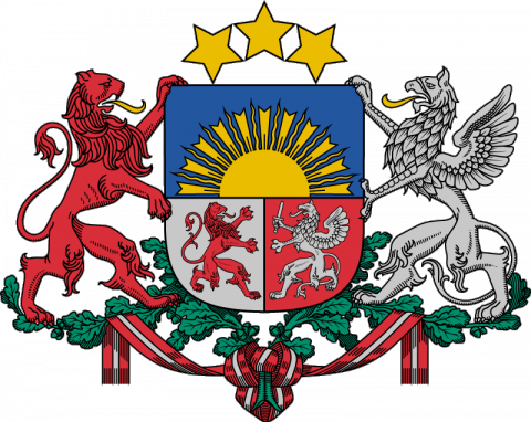 Latvian Statehood And National Identity Is Illustrated - Latvia Coat Of Arms (480x382)