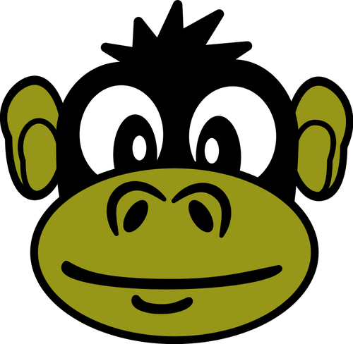 Funny Monkey Vector Illustration - Monkey Face Oval Ornament (500x488)