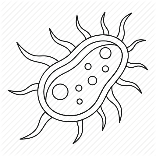 Bacteria, Biology, Centipede, Infection, Line, Microbiology - Bacteria Outline (512x512)