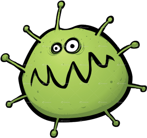 Awesome Virus Cartoon Virus Png Transparent Images - Monster Face Outline (480x454)