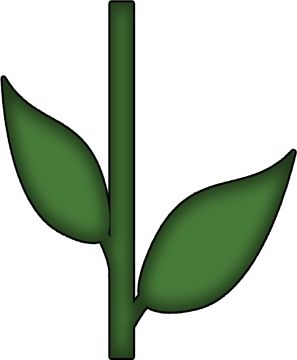 Flower Stem And Leaf - (1074x1314) Png Clipart Download. 