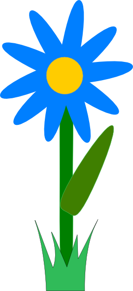 Blue Flower Svg Clip Arts 270 X 592 Px - Bleue Flowers Clipart (270x592)