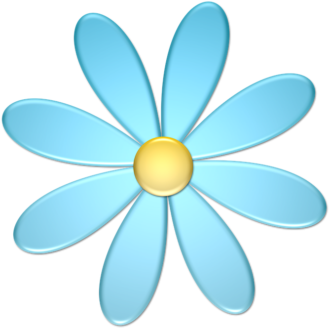 Blue Flower Clipart 6, - Clip Art (720x720)