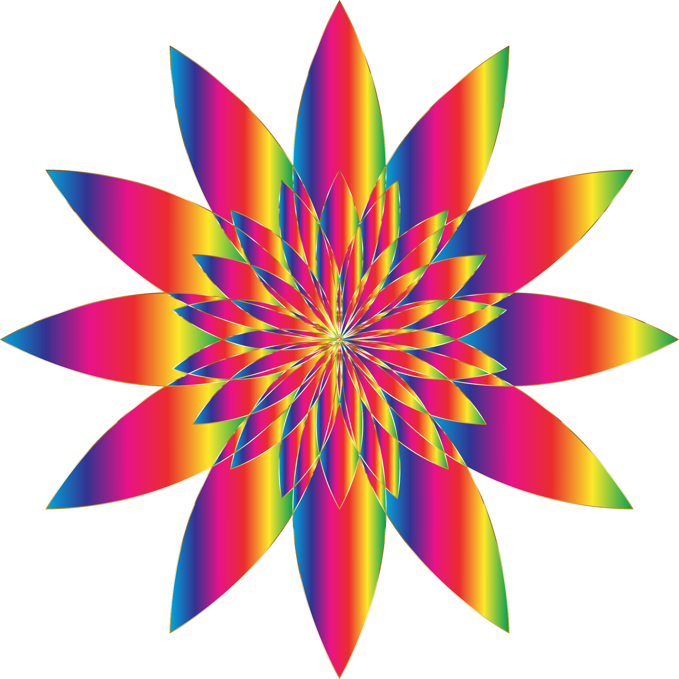 Chromatic Flower 9 No Background - Vitra Sunburst Wall Clock (2286x2286)