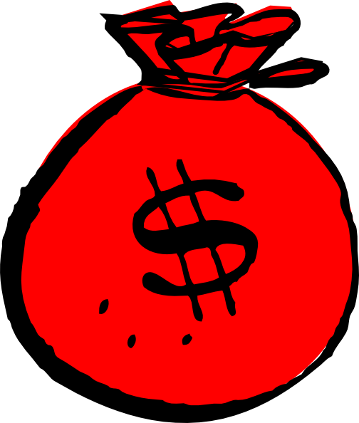 Money Clip Art - Cartoon Money Bag (504x594)