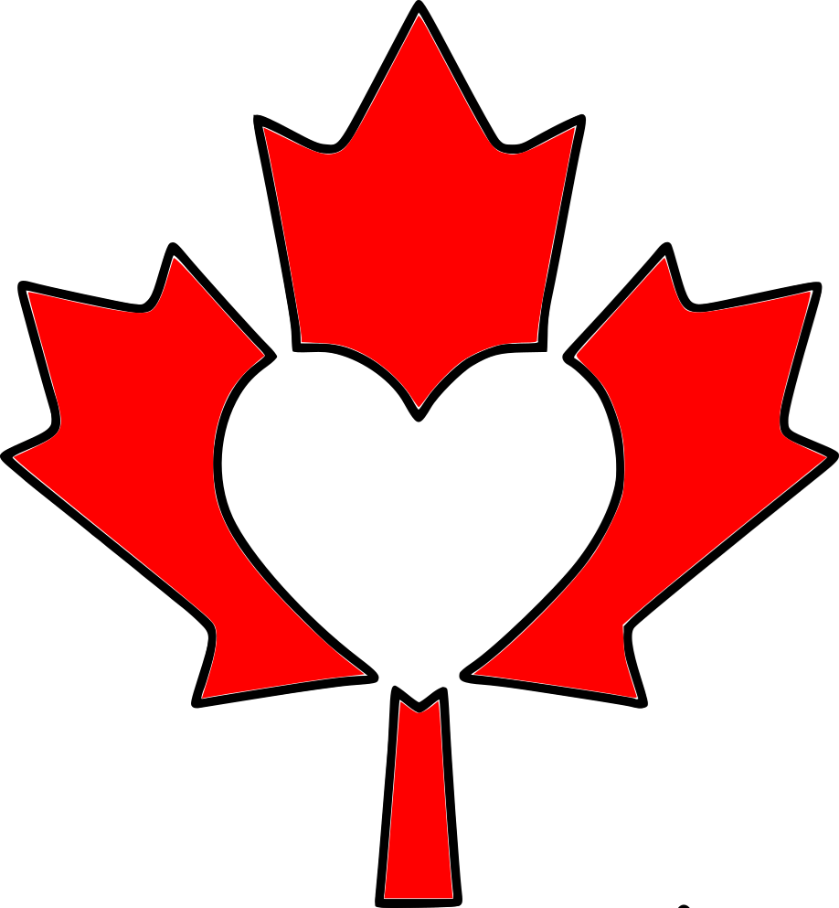 Canada Maple Leaf Heart Stencil - Fall Children's Church Crafts (918x993)