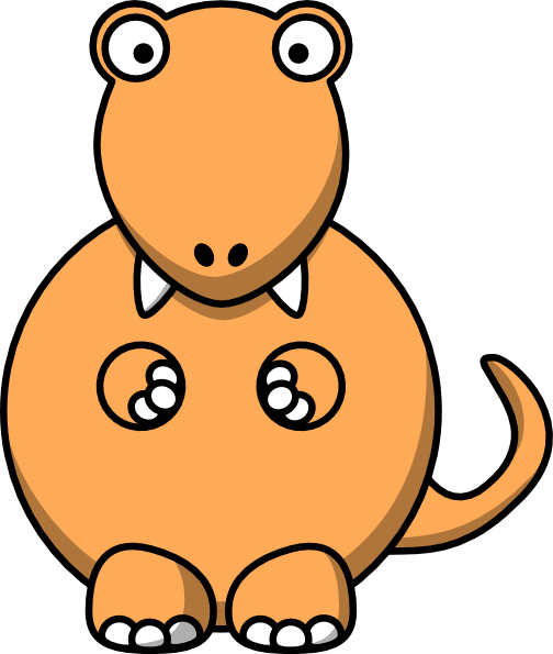 Orange Trex Clip Art At Clker Com Vector Clip Art Online - T Rex Clip Art (504x595)