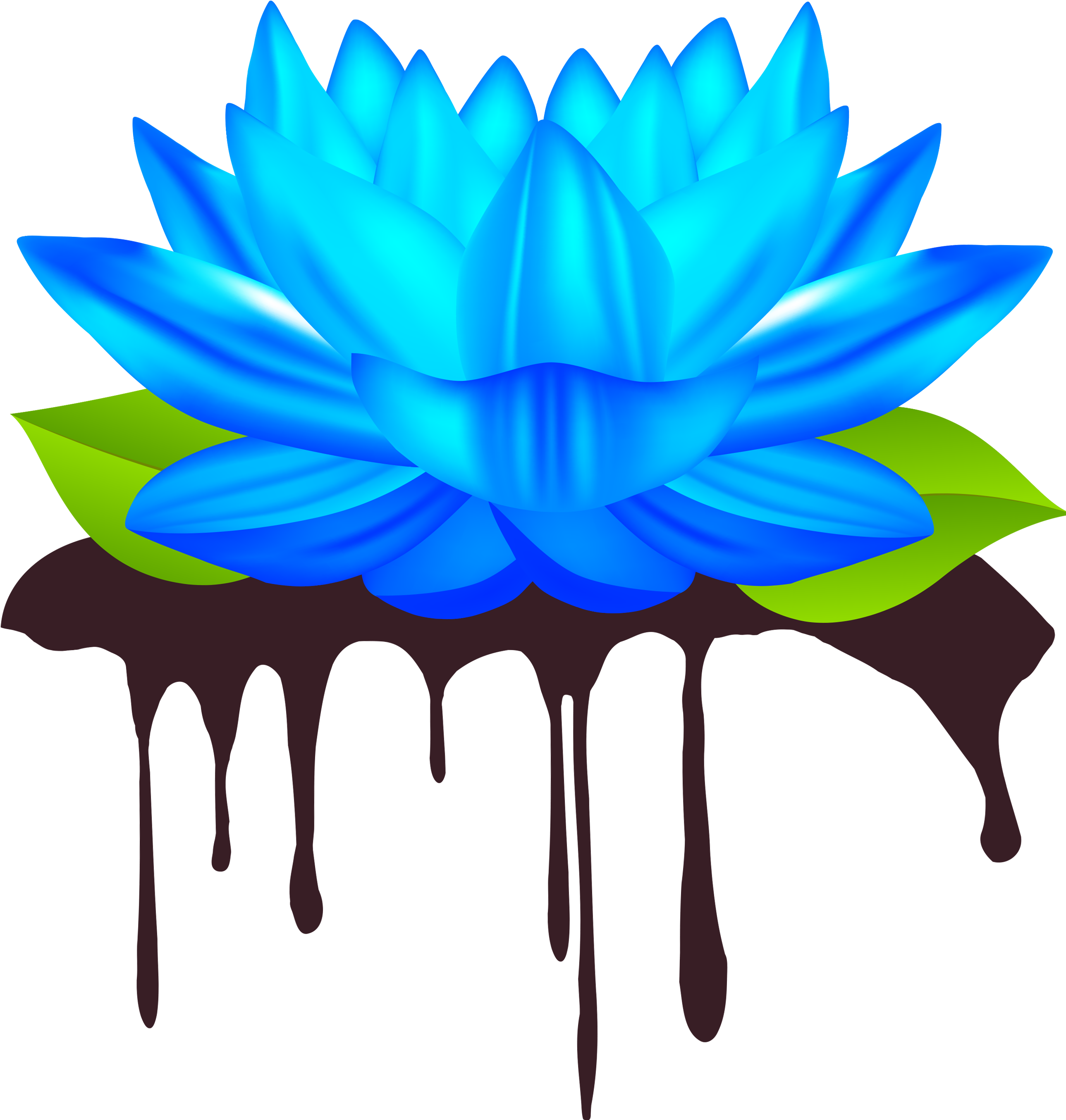 Blue Flower Clipart Spa - Blue Lotus Transparent (2591x2718)