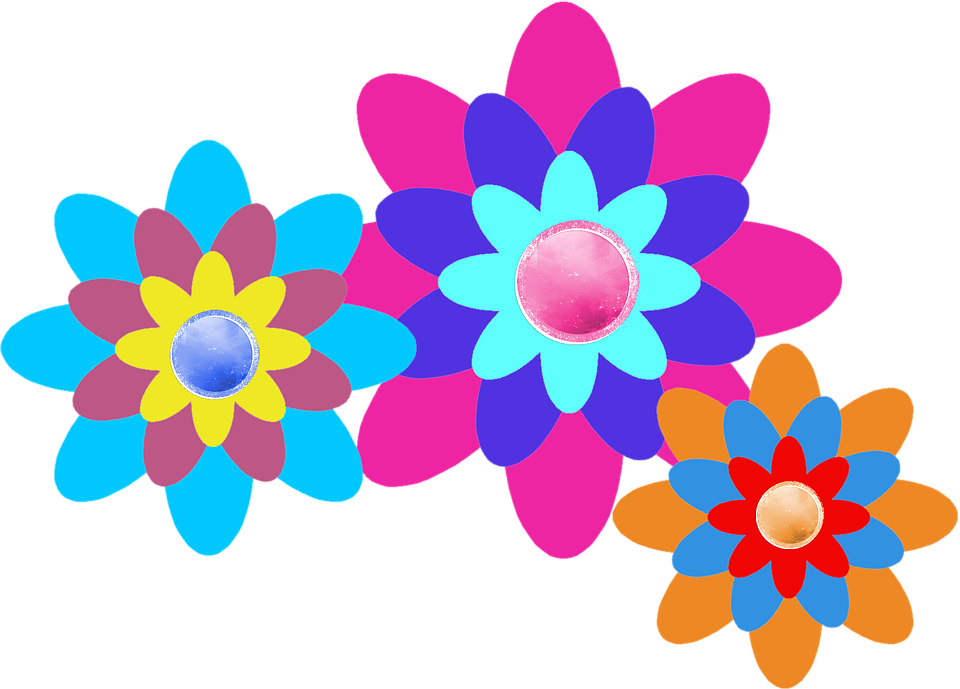 Dark Pink Modern Flower Clipart - Fleur Clipart Gratuit (960x689)