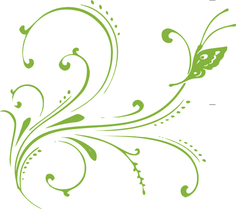 Flower Vine Clipart 22, - Traceable Pics Of Butterflies (811x720)