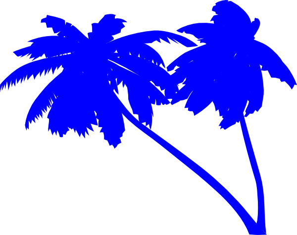Blue Palm Trees Clip Art At Clker Com Vector Clip Art - Blue Palm Tree Png (600x475)
