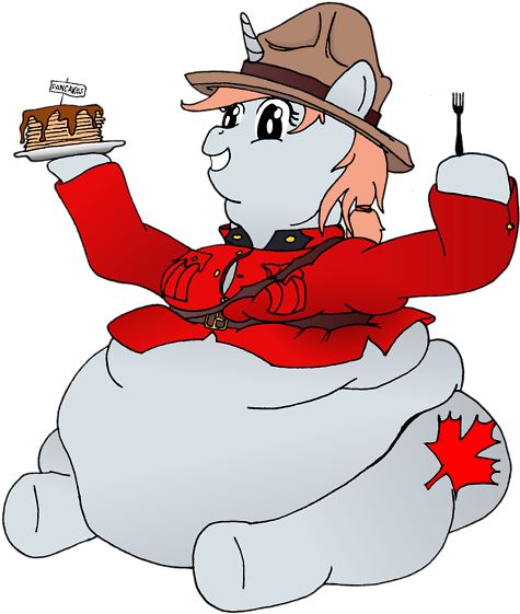 Fatponysketches, Belly, Canada Pone, Canadian, Clothes, - Cartoon (500x573)