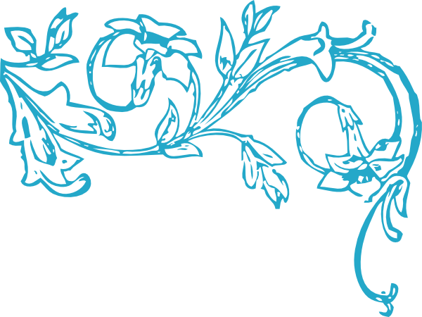 Blue Flower Clipart Flower Vine - Blue Png Flower Border (600x450)