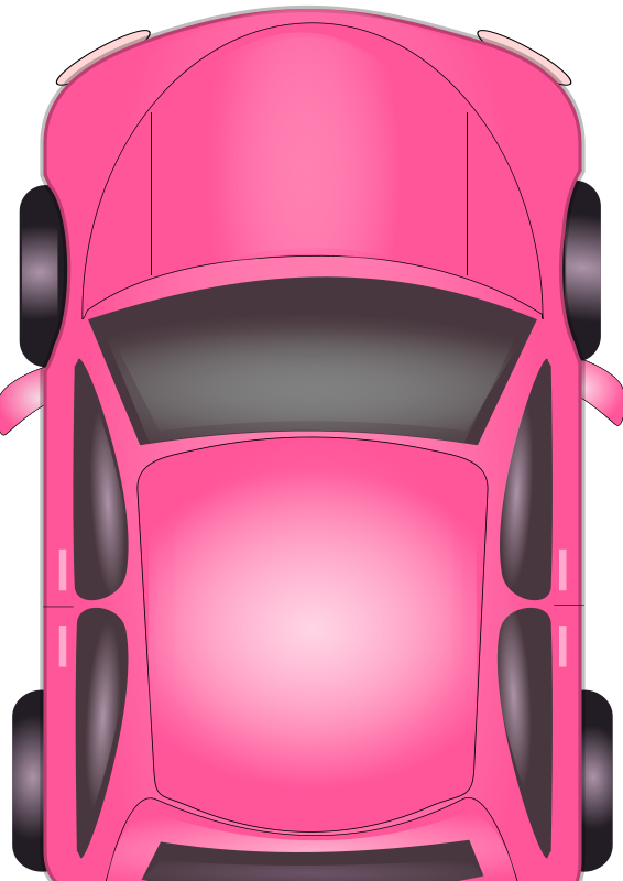 Free Pink Car - Top View Of Cars Clipart (566x800)