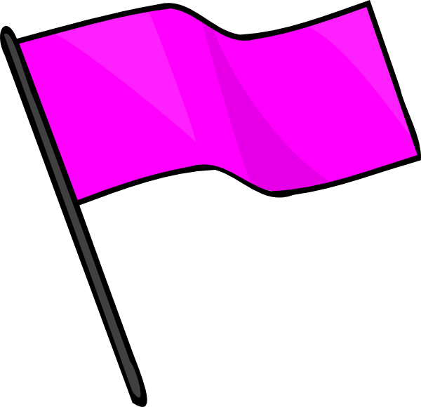 Pink Flag Clip Art At Clker - Pink Flag Clipart Png (600x580)