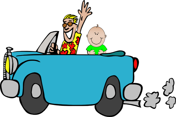 Baby Cars Clipart Man With In Car Clip Art At Clker - Man In The Car Draw (600x399)