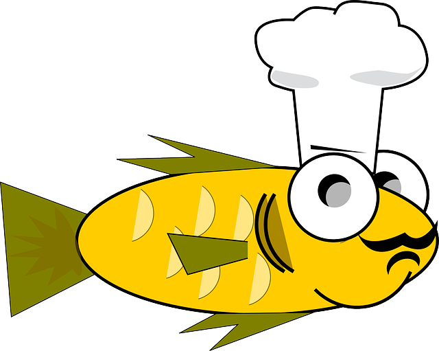 Cook, Cooking, Fish, Goldfish, Funny - Fish Wearing Chef Hat Shower Curtain (640x511)