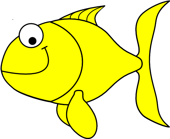 Yellow Fish Clip Art At Clker - Goldfish Clip Art (600x446)