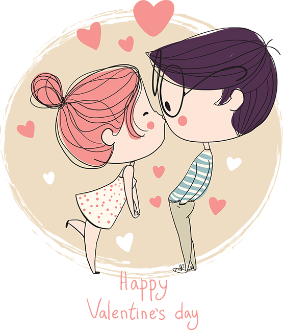Lovers Boy And A Girl On A Scooter - Love Couple Vector Png (555x645)