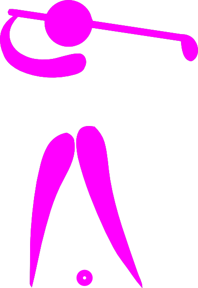 Pink Lady Golfer Clip Art - Pink Golf Clip Art (408x592)