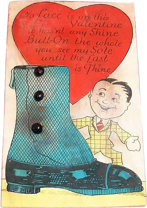 Vintage No Lace Is On This Valentine Button Top Shoe - Heart (730x730)
