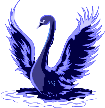 Stylized Blue Swan Clipart Png Png Images - Swan Png (400x411)