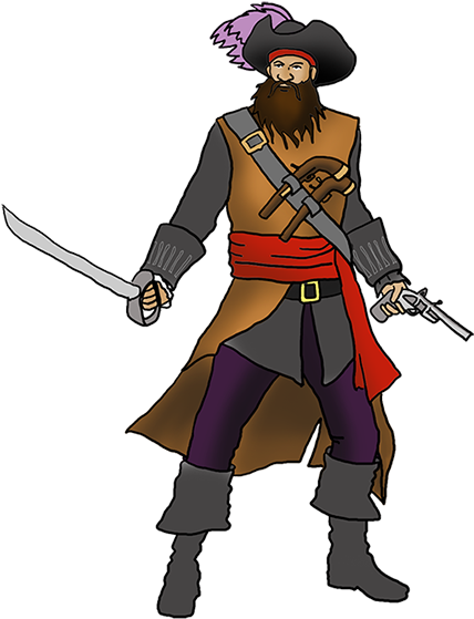 Pirate Blackbeard Clipart - Edward Teach Assassin's Creed (442x591)