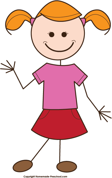 Girl Clipart Stick Figure - Girl Clipart Stick Figure (375x594)
