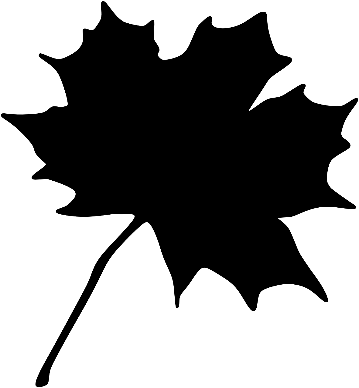 Black Leaf Clip Art At Clker Com Vector Clip Art Online - Maple Leaf Clip Art (1182x1280)