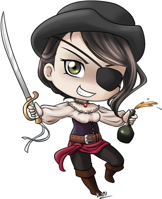 Pirate Mia By Marvelpoison - Chibi Pirate (734x864)